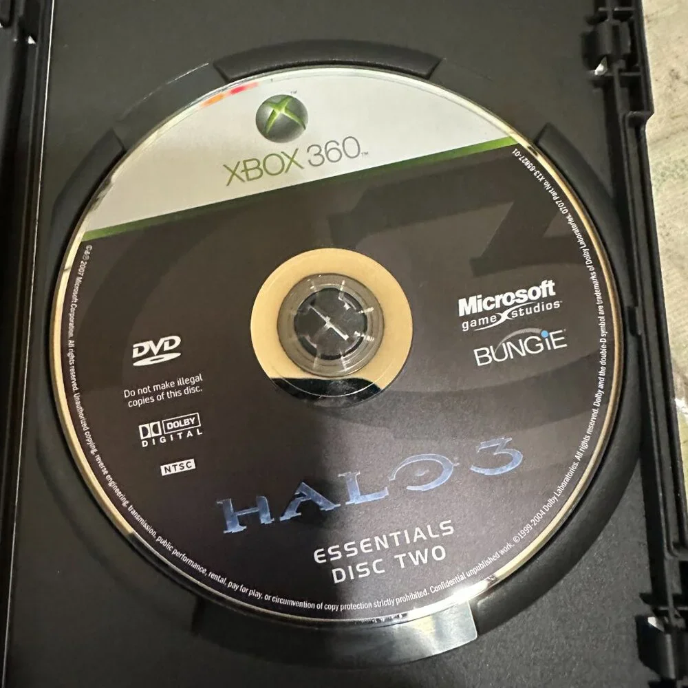 Halo 3 Essentials (Xbox 360, 2007) CIB Complete 2 Discs with Manual & Storyboard